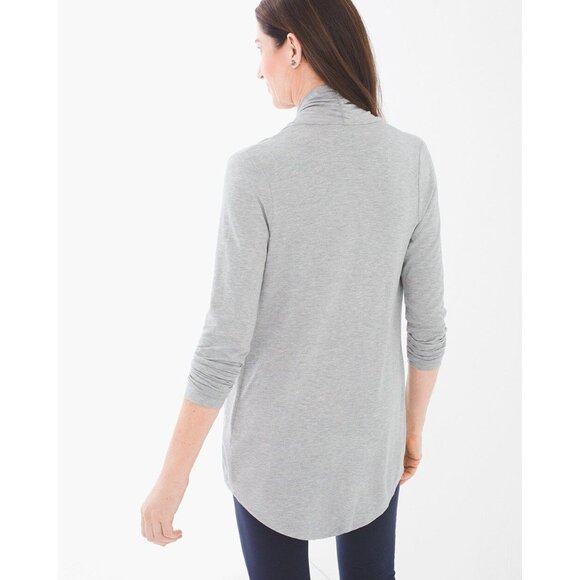 Chicos Zenergy Raquel Surplice Wrap Top Womens Medium 2 Long Sleeve Rayon Blend - Picture 2 of 8